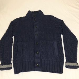 Banana Republic Men’s Blue Cable Knit Button Up Sweater